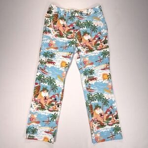 Loudmouth Golf Men’s Pants 32x32 Surfing Santa Tiki Christmas Hawaiian EUC!